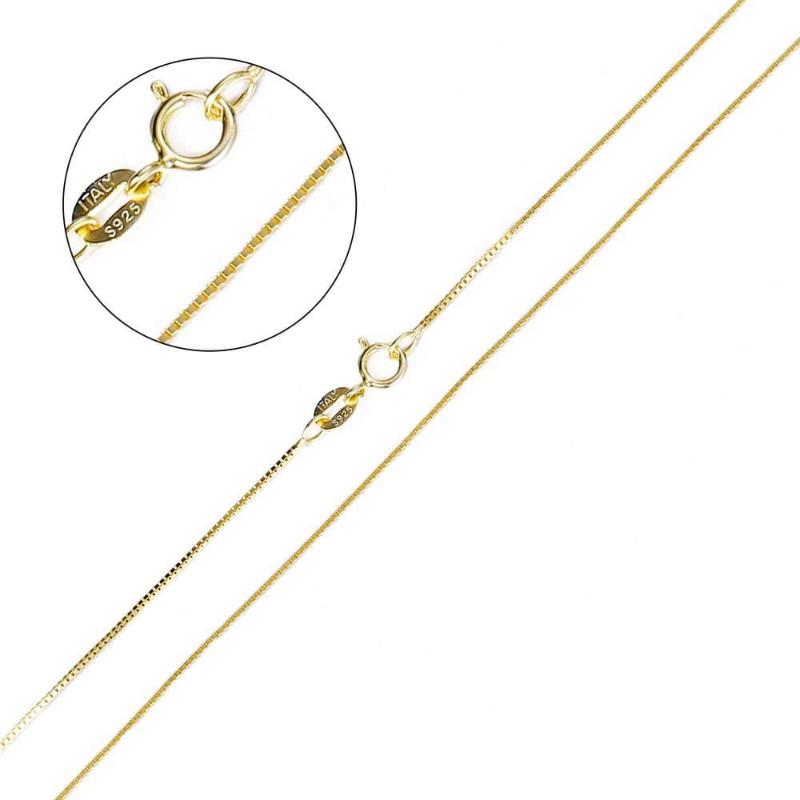 

Chains 1mm Gold Color Necklace For Women Girls Tiny Box Link Chain Lobster Clasp 16/18 Inches Jewelry Gifts LSN29