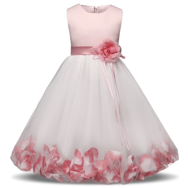 

4-10 Years Kids Flower Bridesmaids Dresses for Girls Wedding Elegant Princess Party Pageant Dress Formal Gown for Teen Children 210303
