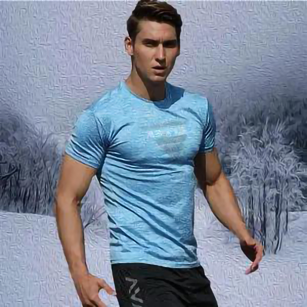 

Fitness clothes Blue short-sleeved quick-drying clothes loose running sports T-shirt high-elastic half-sleeve breathable tight training top, Black;yellow