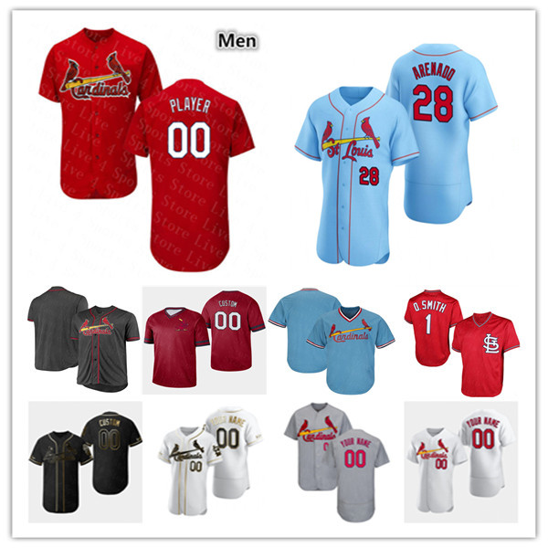 

St. Louis Nolan Arenado Jersey Paul Goldschmidt Paul DeJong Ozzie Smith Stan Musial Yadier Molina Edman Kolten Wong Adam Wainwright Webb 4XL, Men retro navy