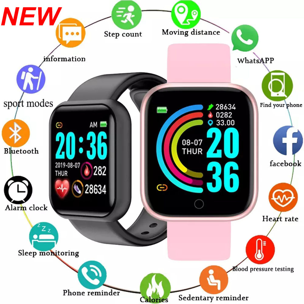 

D20 Pro Smart Watch Y68 Bluetooth Fitness Tracker Sport Heart Rate Monitor Blood Pressure Smart Bracelet for Android IOS