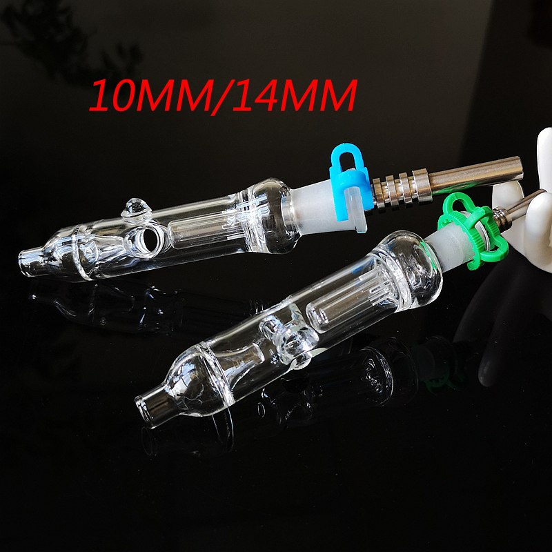 

Mini Nector Collector Kit 10mm 14mm Small Nector Collectors With Titanium Nail Dab Dabber Dish Glass Pipe Quartz Tip Plastic Keck NC12