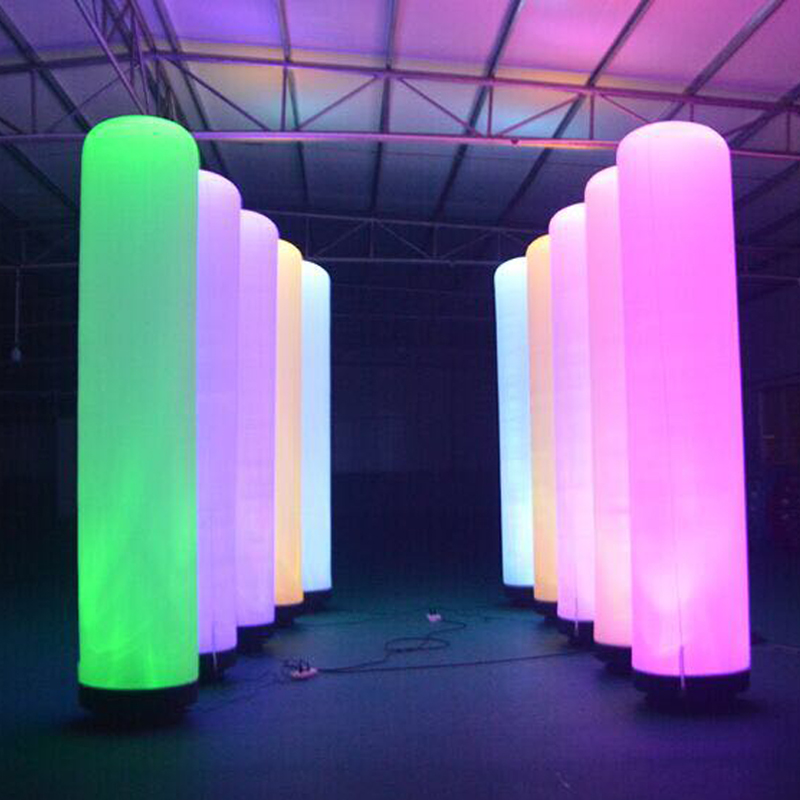 

3m attractive colorful air pillar inflatable led column Glowing pillars for wedding party stage decoration
