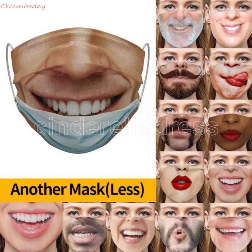 

Reusable Washable Funny Fashion Face Mask 3D expression Emotions Non woven fabric Masks Dustproof Haze-proof Breathable masks FY9371