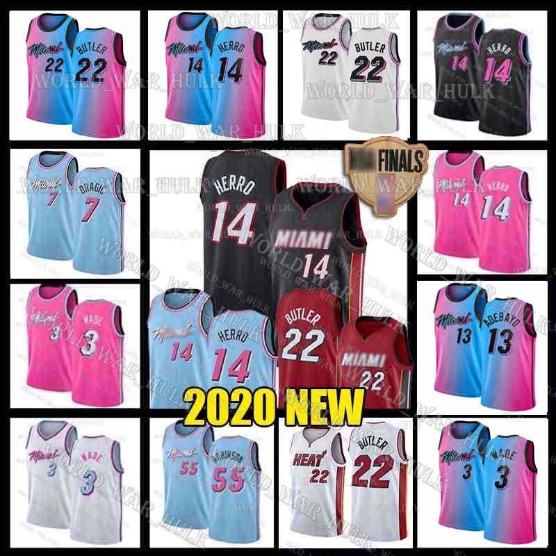 

Mens Miami Heat City jerseys Edition Dwyane 3 Wade Basketball Tyler 14 Herro Jimmy 22 Butler Bam Adebay pink Blue white Black Kids, Black;red
