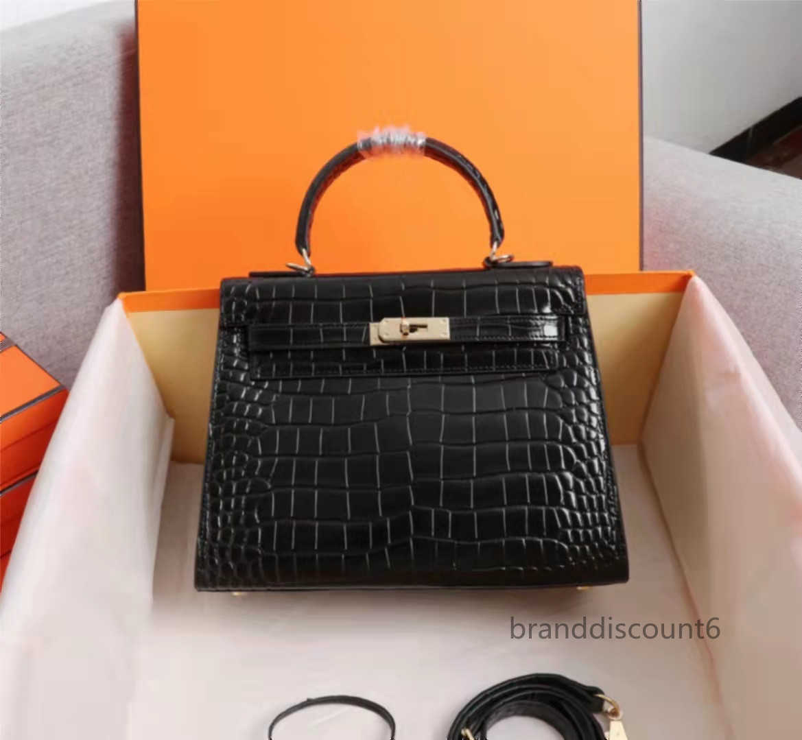 

Designer Handbags Fashion Bags Pochette Tote Litchi Pattern Letter Lock Interior Pocket Lady, Red