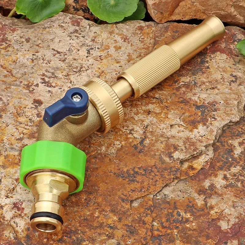 

All-copper plastic coated elbow switch adjustable water gun nozzle, sprinkler nozzle for watering and car washing