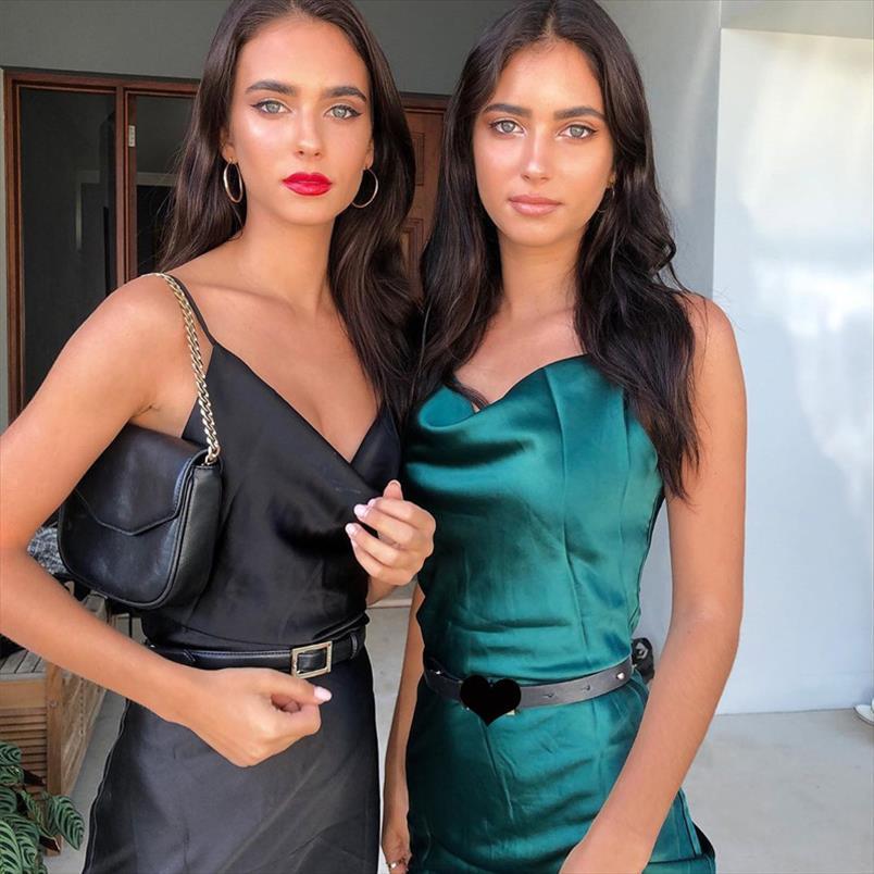 

party backless streetwear women dress clothes elegant dinner vintage robe size satin silk midi strap side slit, Black;gray