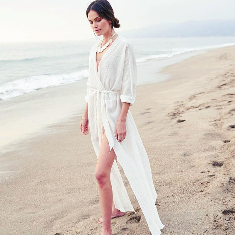 

Women's Swimwear Bikini Cover Ups Lace Slim Swimsuit Cardigan Chiffon Women Summer Cover-Ups Ladies Bathing Suit Beachwear Tunics Kaftan Dre, White