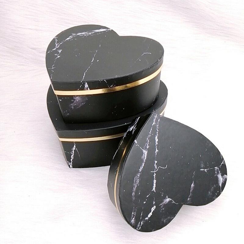 

3pcs Gift Box Heart Shaped Candy Container Supplies Valentine's Day Flower Box