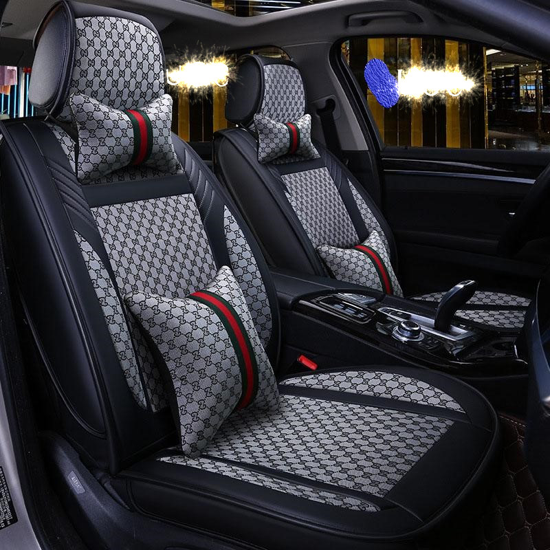 

2021-2 Auto Internal protection accessories car seat cover for sedan truck SUV Linen stitching leather Luxury Universal Protector Cushion (F