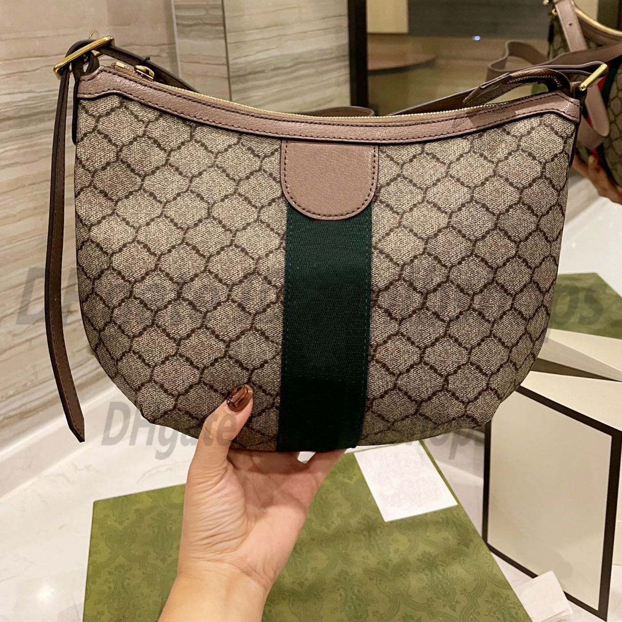 

Shoulder Bags Fashion Womens G High Quality Totes CrossBody Purse luxurys designers Wallet ladies Purses Handbags classic print crescent bag Leather Handbag, No bags