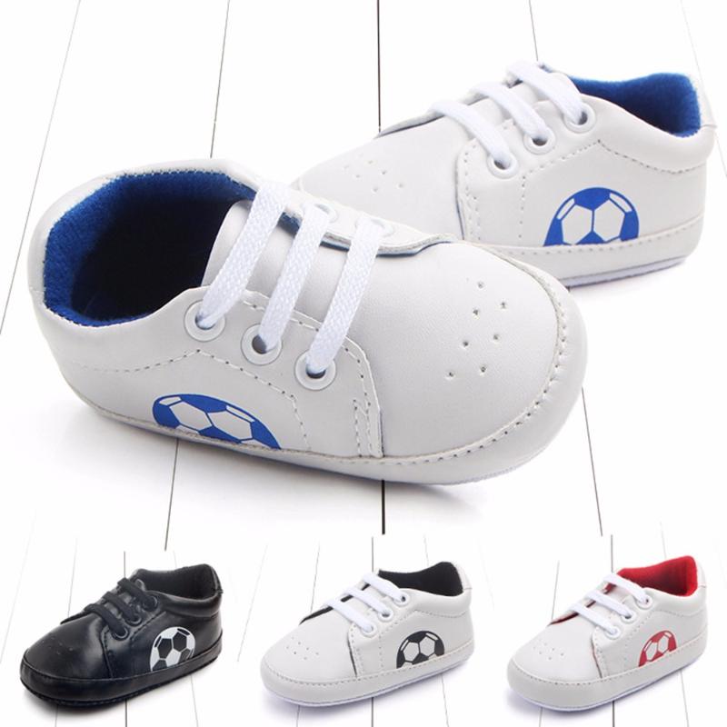 

First Walkers 2021 Born Infant Baby Sneaker Anti-slip Football Soft Sole Toddler Shoes