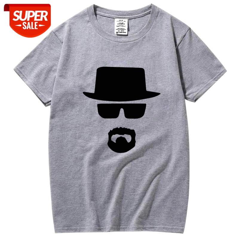 

XIN YI Men Fashion Casual Top Quality short sleeve 100% cotton loose heisenberg printedTshirt summer mens tshirt cool men tshirt #wt8R, White;black