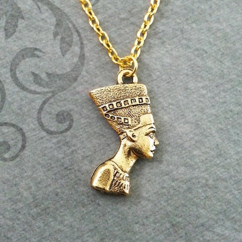 Pendant Necklaces Fashion Ancient Egyptian Queen Pharaoh Hip-Hop Fatima Egypt Nefertiti Head Portrait Necklace-image-709028616