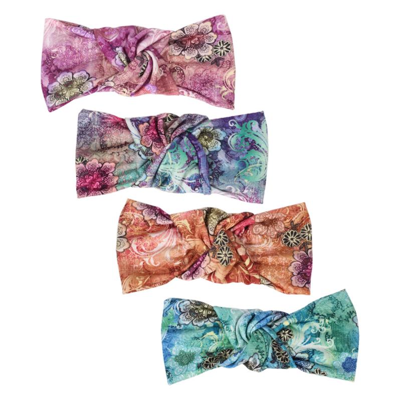 

Bohemian Wide Cotton Knotted Headbands Women Printed Floral Headwrap Turban Headwear Bandage Hairbands bandanna Hair Accessories