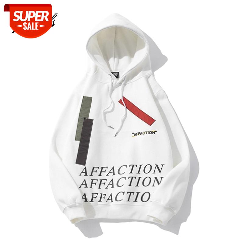 

New Color Block Patchwork Letter Printed Fashionable Men's Hoodies Hip Hop Autumn Casual Fleece Male Hooded Sweatshirts Warm #9H8h, Black