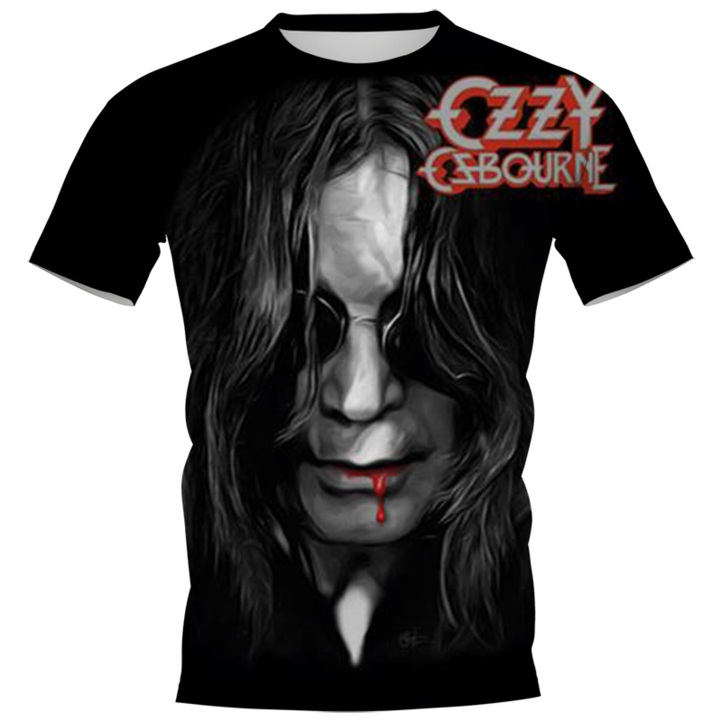 

CLOOCL 3D Printed T-shirts Rock Singer Ozzy Osbourne DIY Tops Mens Personalized Casual Clothes Slim Short Sleeve Hip-hop Style Shirts Teens Outfits, #1