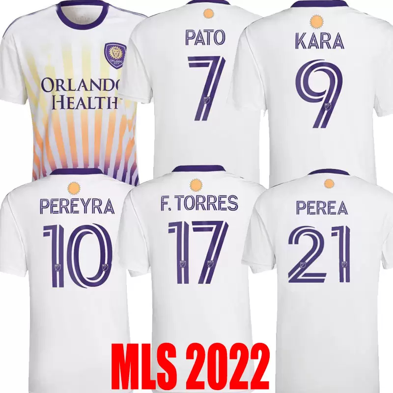 

2022 2023 Orlando City SC Soccer Jerseys Pereyra Kara Pato NANI City MLS 22 23 football shirt, White
