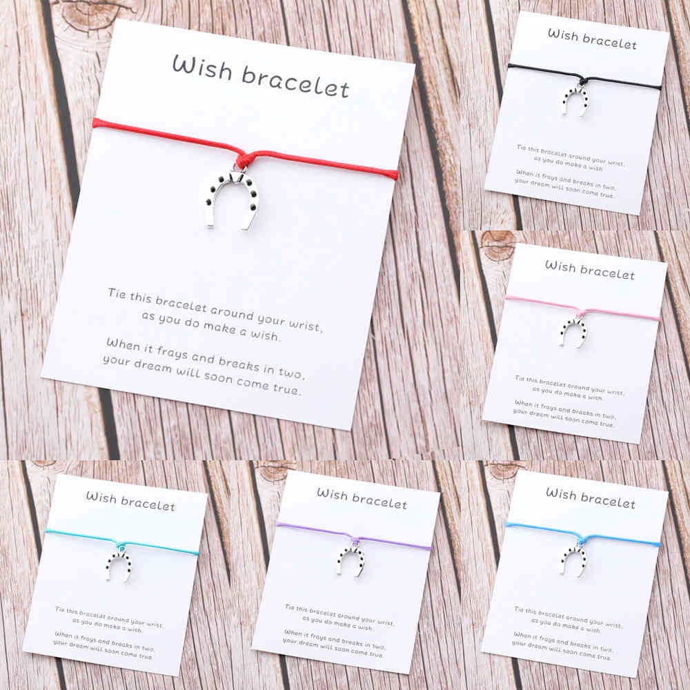 

Good Luck Bracelet Horseshoe Horse Hoof Charm Lucky Bracelet Bone Charms Women Men Unisex Friendship Bracelet Gift