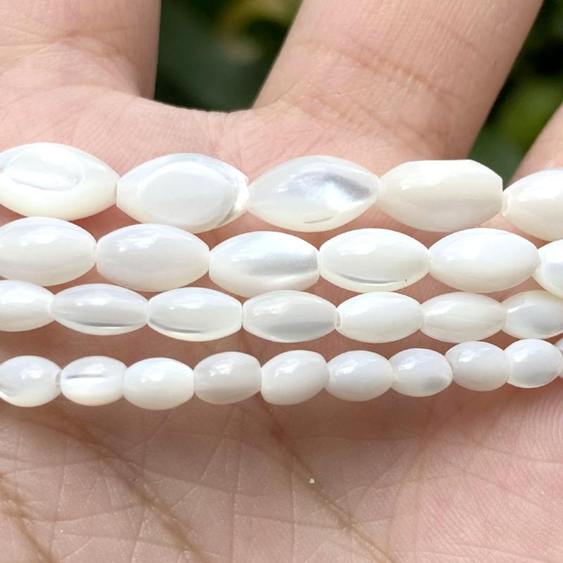 

Other White Oval Natural Sea Shell Beads Mother Of Pearl Loose For Jewelry Making Diy Necklace Bracelet Accessories