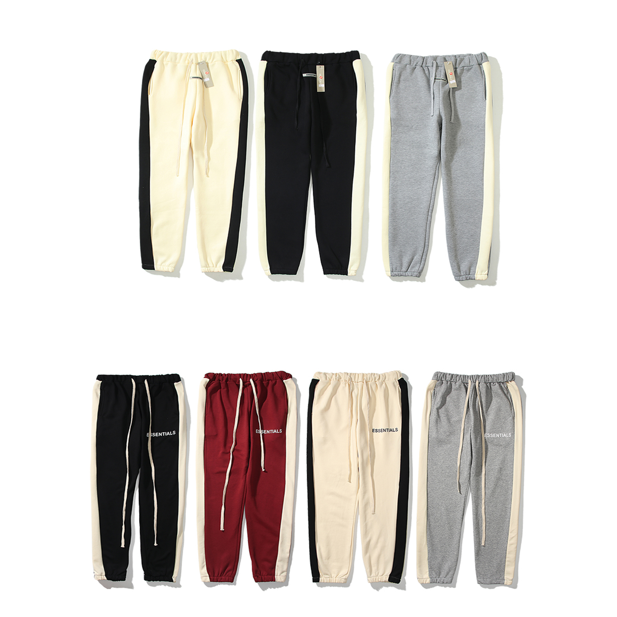 

Mens Designers Sports Pants Hoodies Jackets Space Cotton Trousers Womens Tracksuit ESSENTIALS Bottoms Man Joggers Running pant High Quality, Black