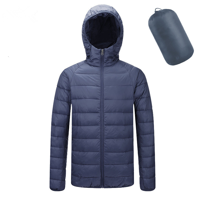 

2021 New Men Autumn Winter Light Weight Overcoat Waterproof Windbreaker Coats Cotton Warm Hooded Jacket Chaqueta Ksph, Royal blue