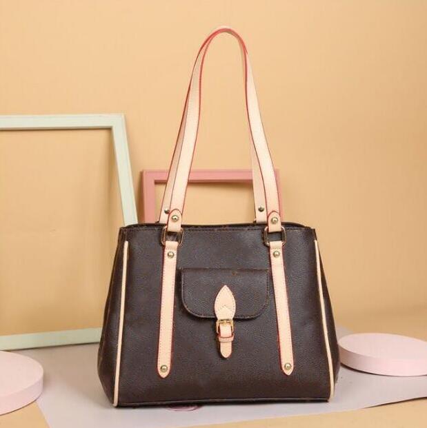 

2022 New fashion Women's Handbags Soft Leather Shoulder Bags Classic lady clutch Shopping Bag Luxury Designer totes female Handbag and Purse L1567, Brown old flower 1