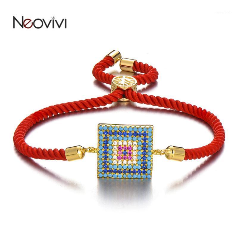

Charm Bracelets Neovivi Colorful Square Beads Devil's Eye Women Jewelry Adjustable Chain Red Black Rope Men Pulseira1