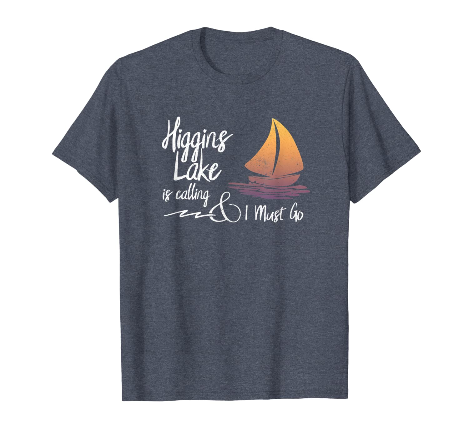 

higgins lake michigan, lake is calling and i must go t-shirt, White;black