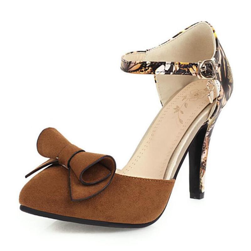 

Dress Shoes Style Buckle Stiletto Sandals With Bow Print Girly High-heeled Shoes, Female Summer Pointed All-match, Black