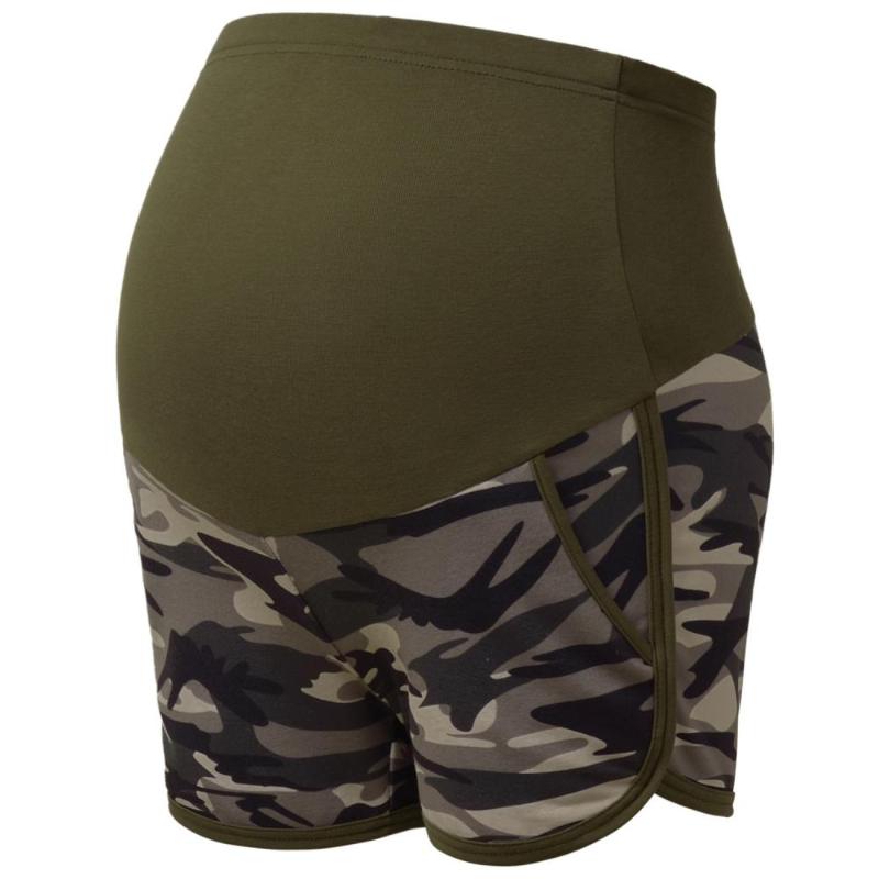 

Maternity Bottoms Shorts With Pockets Summer Pregnancy High Waist Beach Women Full Panel Pants, Black