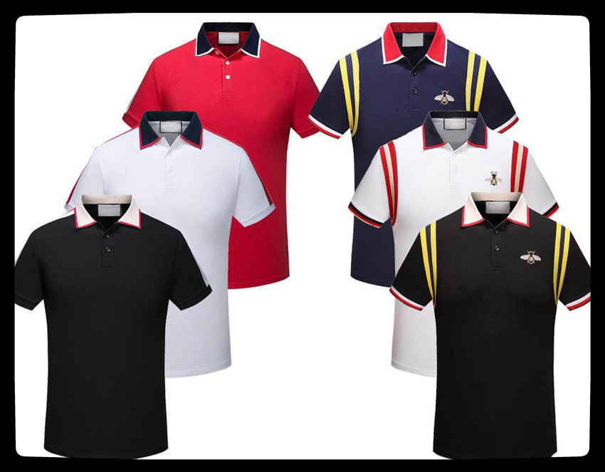 

Spring Luxury Italy Tee T-Shirt Designer Shirts High Street Embroidery Garter Snakes Little Bee Printing Clothing Mens Brand Shirt