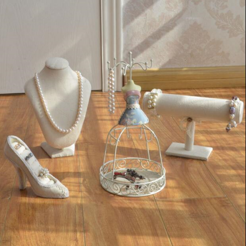 High-Quality 3Style Linen White Jewelry Storage Female mannequin body Display Rack Decoration Creative Craft Gift Model D388-image-715081413