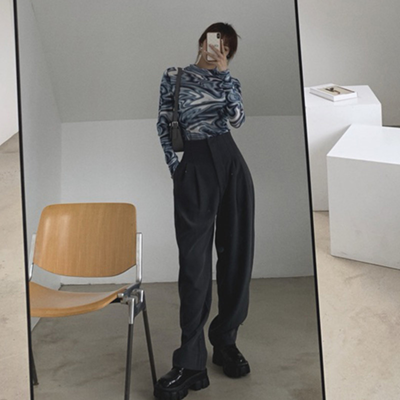 

2021 New Sweatpants Women Clothes Pants Streetwear Winter Fashion Korean Style Wide Leg Harajuku Baggy Black High Waisted Vintage Jnsn, Gray