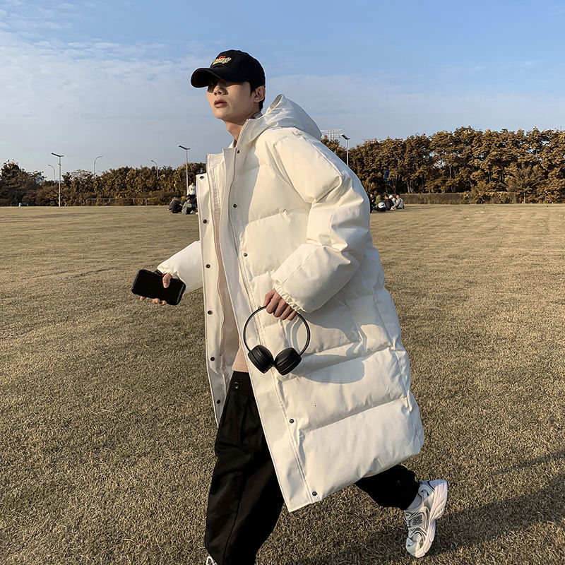 

2021 New Winter Thick Jacket Men's Warm Fashion Casual Hooded Long Parka Men Wild Oversize Coat Mens Overcoat -5xl A4vi, White