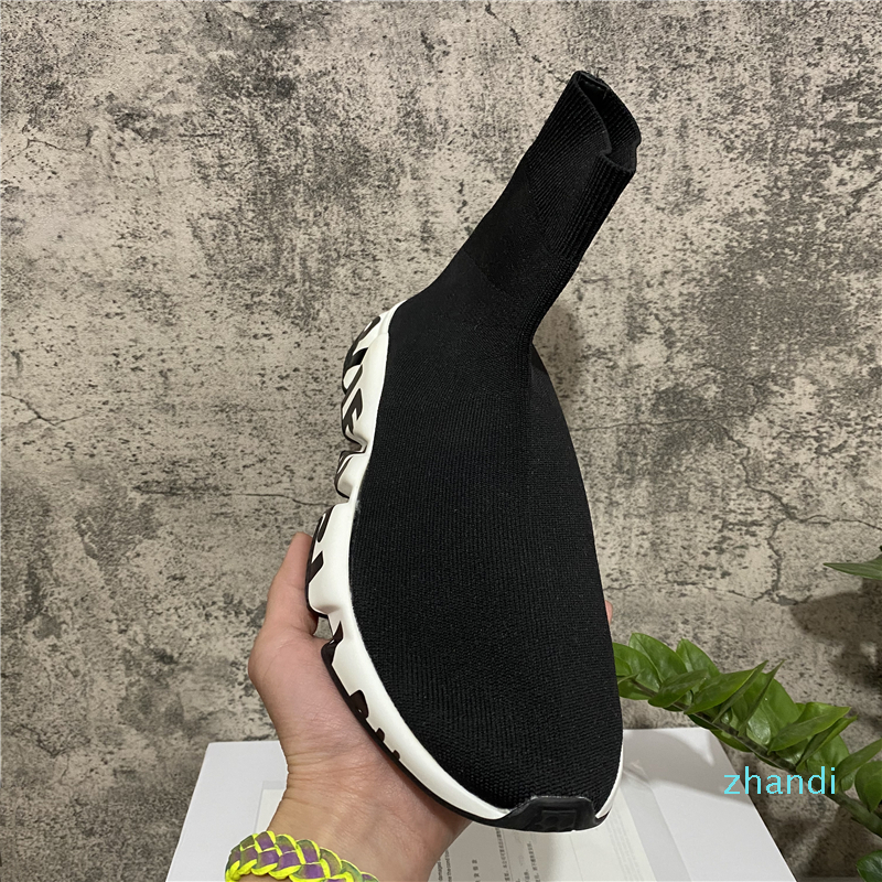

2022- Hot Designer Casual Shoes Luxury Women Men Leather Lace Up Platform Oversized Speed Sneakers Size 36-45, Black