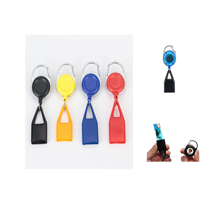 

Premium Smoke Colorful Rubber Lighter Sheath Case Plastic Leash Clip to Pants Retractable Reel Metal Keychain Holder Multiple Choices