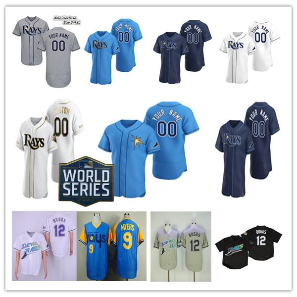 

2020 Tampa Bay World Series Blake Snell Rays Jersey Wade Boggs David Price Evan Longoria Kevin Kiermaier Nick Bitsko Joey Wendle Aubrey Huff, Blue;black