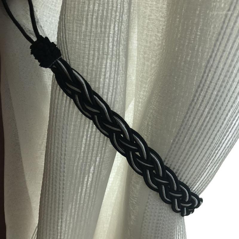 

Other Home Decor 2Pcs/Lot Handmade Weave Curtain Tieback Rope Knotted Strap Buckle Holder Drape Tie Backs Room Accessories