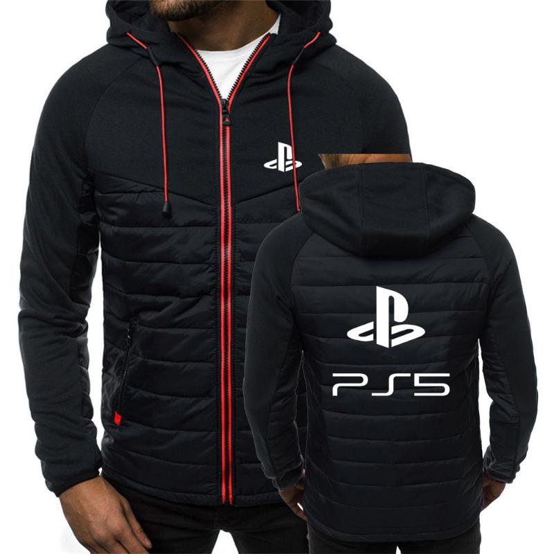 

Men's Hoodies & Sweatshirts PS Spring Autumn Mens Classic Fashion Long Sleeve Xbox Game Playstation Printed Solid Color Padded Zipper Jacket, Black