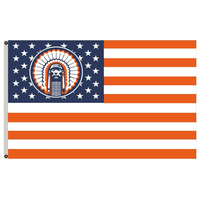 

Illinois Fighting Illini Chief Flags Outdoor Banners 3X5FT 100D Polyester High Quality Vivid Color With Two Brass Grommets