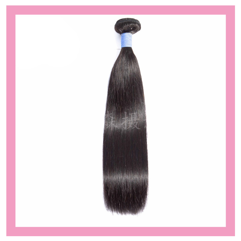 

Brazilian Human Hair Extensions One Bundles 10-30inch Straight Virgin hair Double Wefts 1 PCS Silky Straght Sample, Natural color