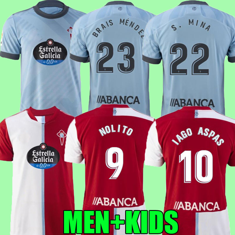 

21 22 Celta de Vigo soccer jerseys IAGO ASPAS 2021 2022 away camiseta de fútbol NOLITO F.BELTRAN HUGO MALLO SOLARI S. MINA Brais Méndez home men kids kit football shirt tops