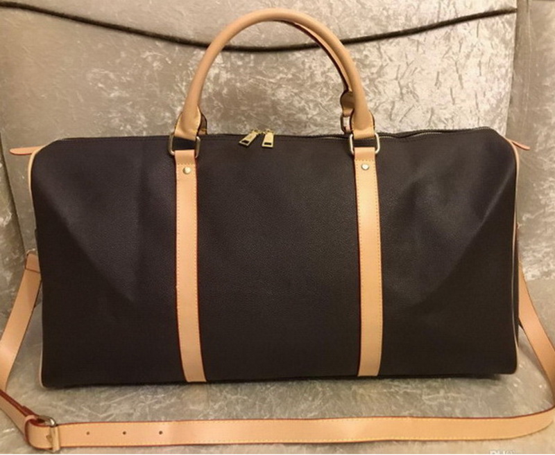 

2019 men duffle bag women travel bags hand luggage travel Genuine Leather bag men leather handbags large cross body bag totes 55cm