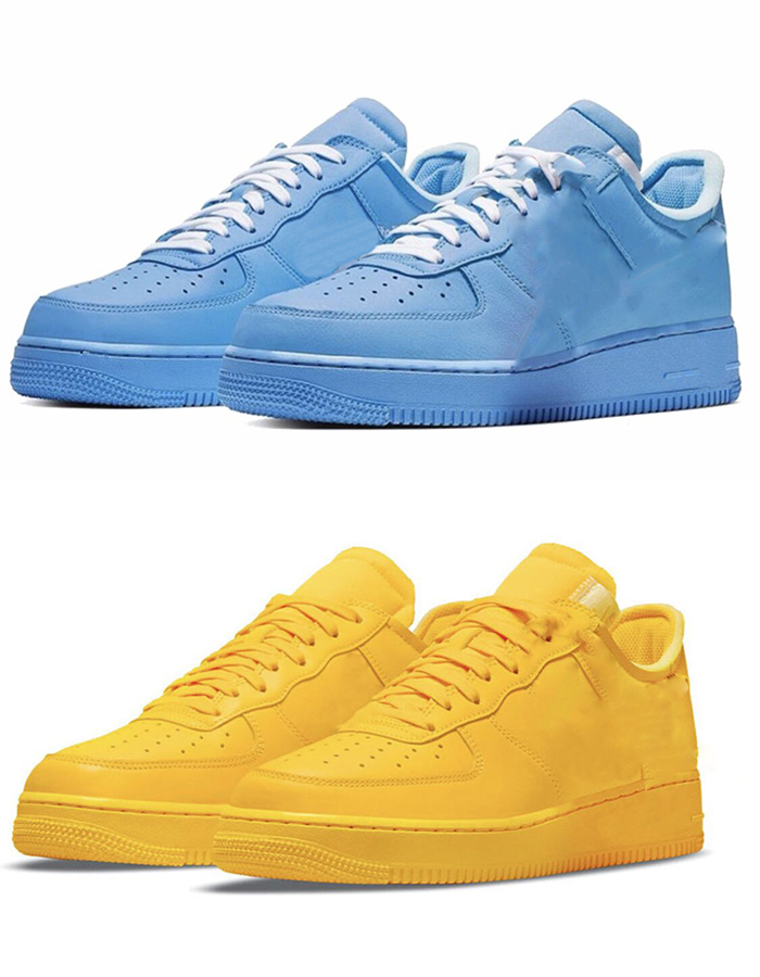 

2021 MCA Authentic Low 1 University Off Blue 07 Shoes Air Volt Gold White Black Original Forces Men Women Outdoor Sports Sneakers With box