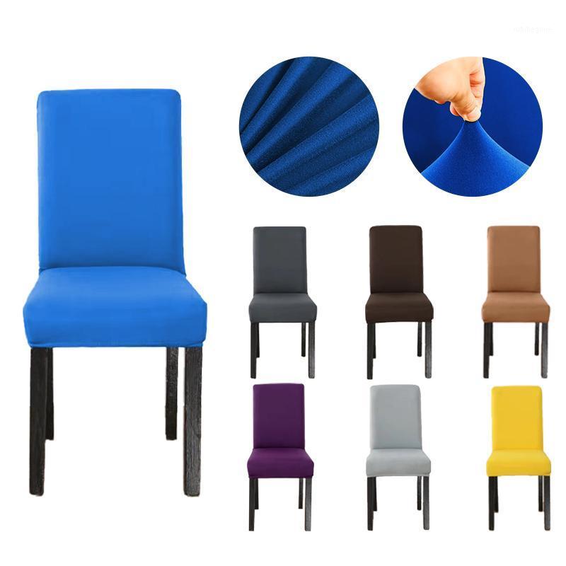 

Universal Size Chair Cover Solid Color Stretch Elastic Slipcovers Anti-dirty Seat Protector Dining Kitchen Wedding Banquet Covers