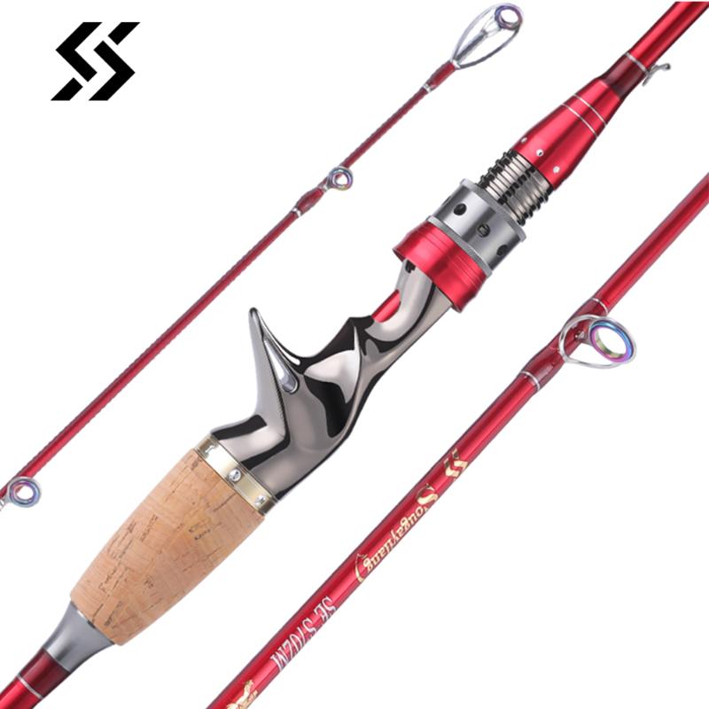 

Boat Fishing Rods Sougayilang Top Quality 2.1m 2.4m Spinning/Casting Rod Portable 4 Sections UltraLight Carbon Fiber Travel Pole