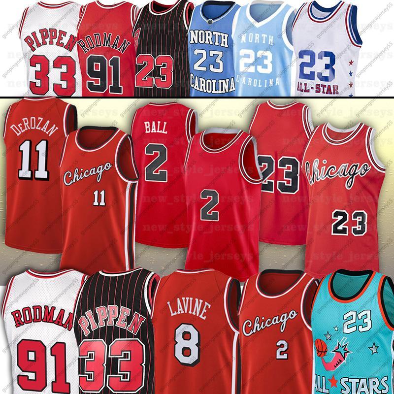

Zach 8 LaVine 23 Michael JD DeMar 11 DeRozan Basketball Jerseys Men Lonzo 2 Ball 91 Dennis 33 Scottie Rodman Pippen Stitched Jersey, Men1