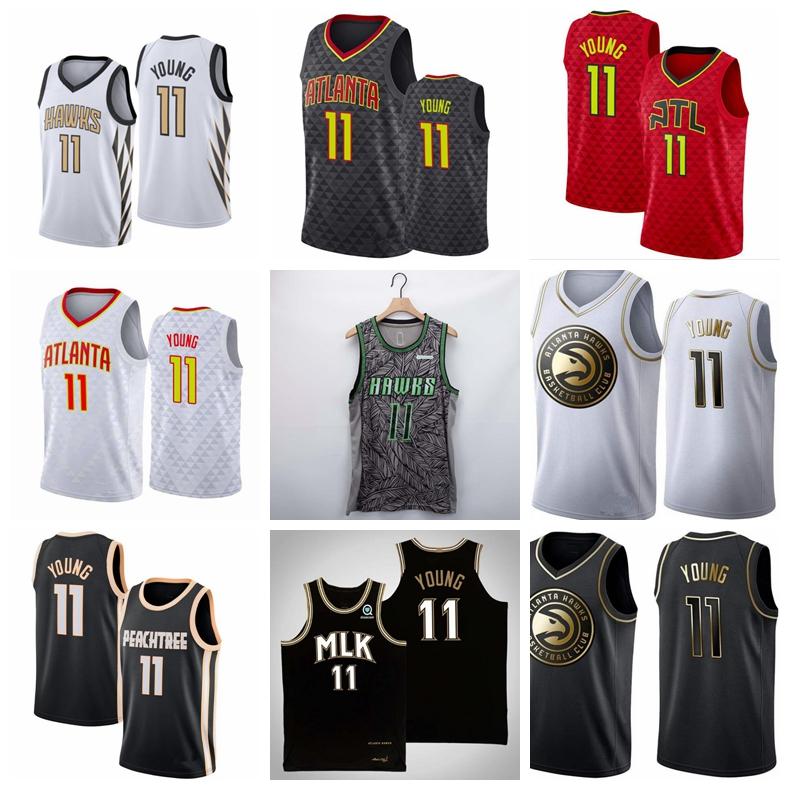 

Men AtlantaHawksTrae Young basketball jersey embroider jerseys., Black;red